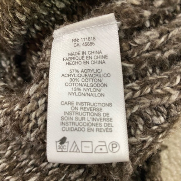 Michael Kors Oversized Heather Brown Sweater Turtleneck dropped shoulder M - Picture 10 of 11